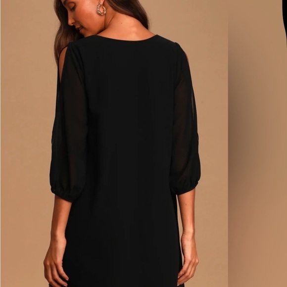 Lulus Shifting Dears Black Long Sleeve Dress  - M - Picture 2 of 9